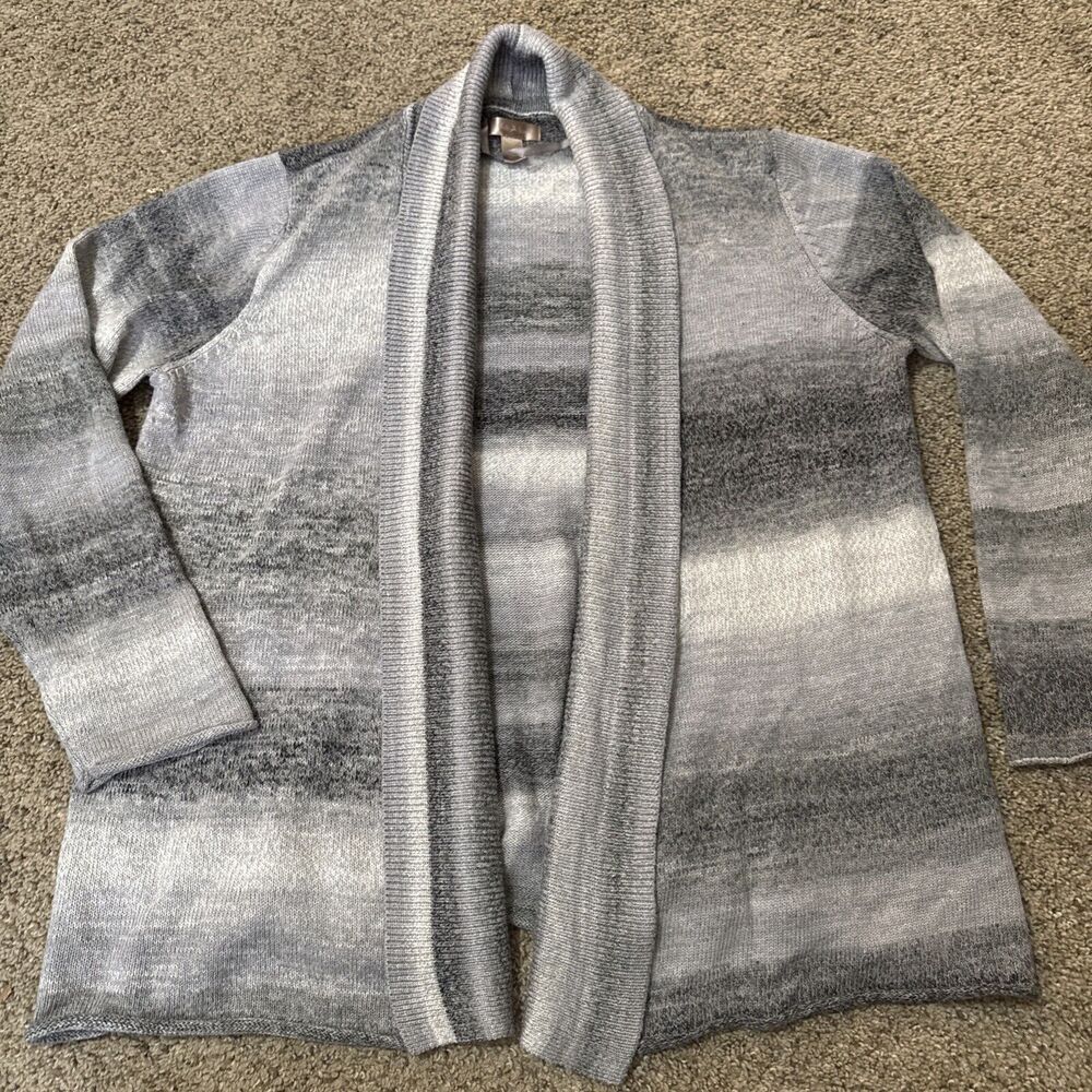 White Stag‎ womens XL Sweater cardigan Oversized Cabin Cozy striped Gray Soft